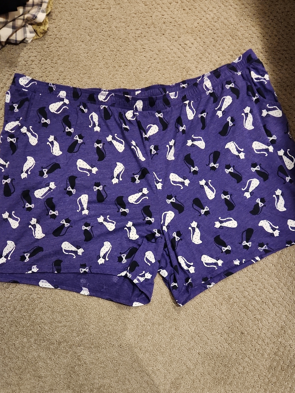 NEW CATHETINES Purple Cat-Print Women's Lounge Shorts 4x
